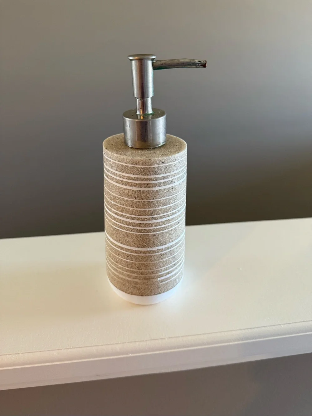 UGG Striped Stoneware Soap Dispenser